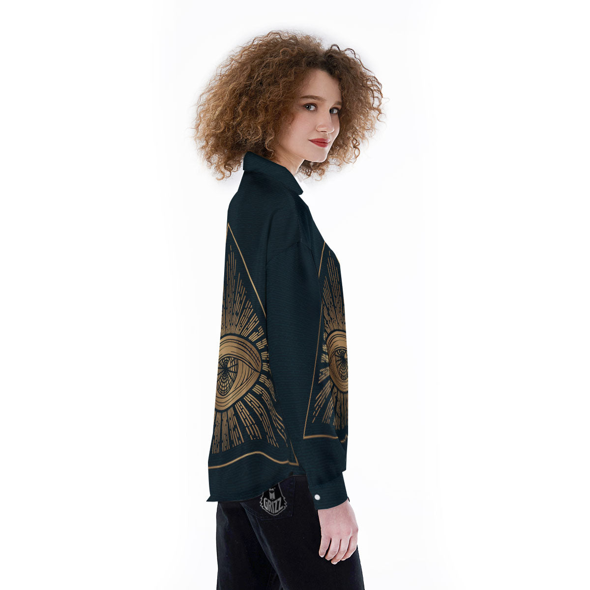 All Seeing Eye Masonic Print Women's Long Sleeve Shirts-grizzshop