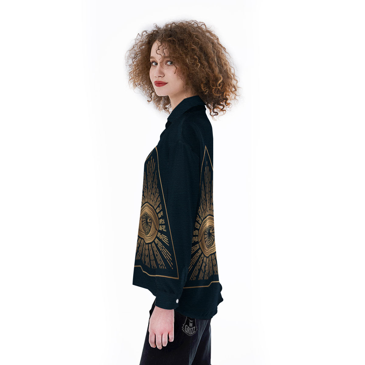 All Seeing Eye Masonic Print Women's Long Sleeve Shirts-grizzshop