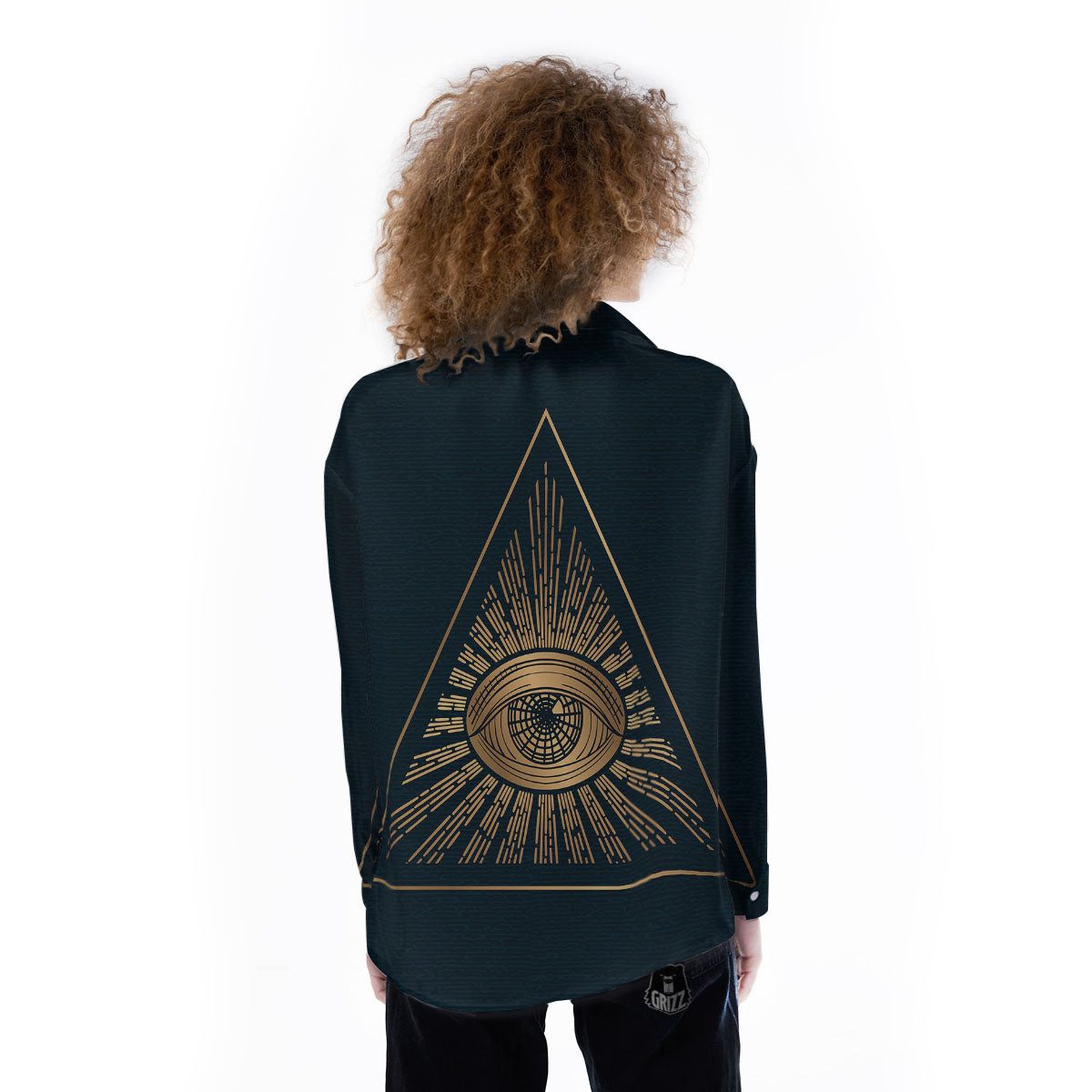 All Seeing Eye Masonic Print Women's Long Sleeve Shirts-grizzshop