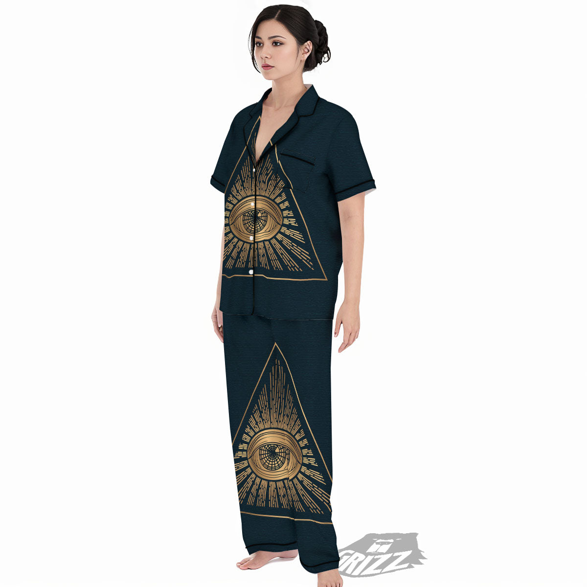 All Seeing Eye Masonic Print Women's Pajamas Set-grizzshop