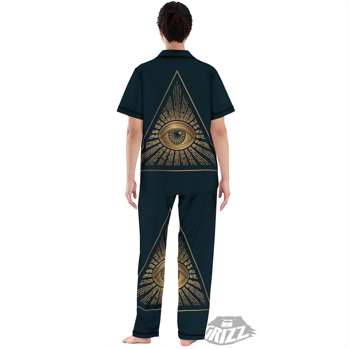 All Seeing Eye Masonic Print Women's Pajamas Set-grizzshop