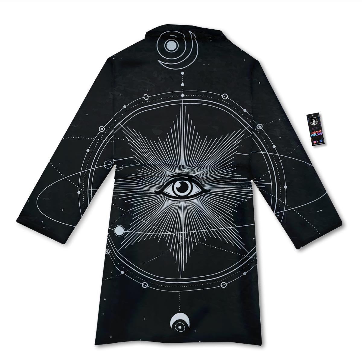 All Seeing Eye Sun Print Bathrobe-grizzshop
