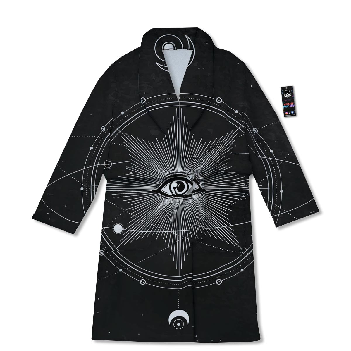 All Seeing Eye Sun Print Bathrobe-grizzshop
