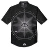 All Seeing Eye Sun Print Button Up Shirt-grizzshop