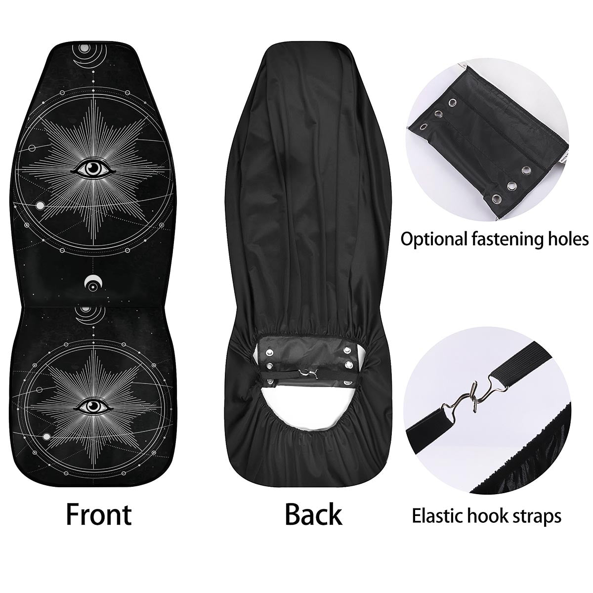 All Seeing Eye Sun Print Car Seat Covers-grizzshop