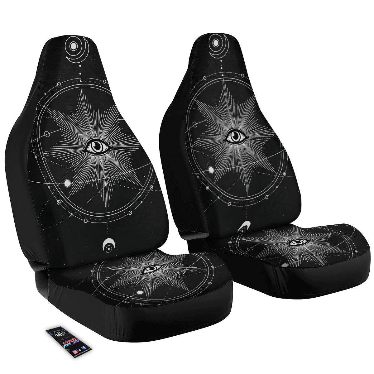 All Seeing Eye Sun Print Car Seat Covers-grizzshop