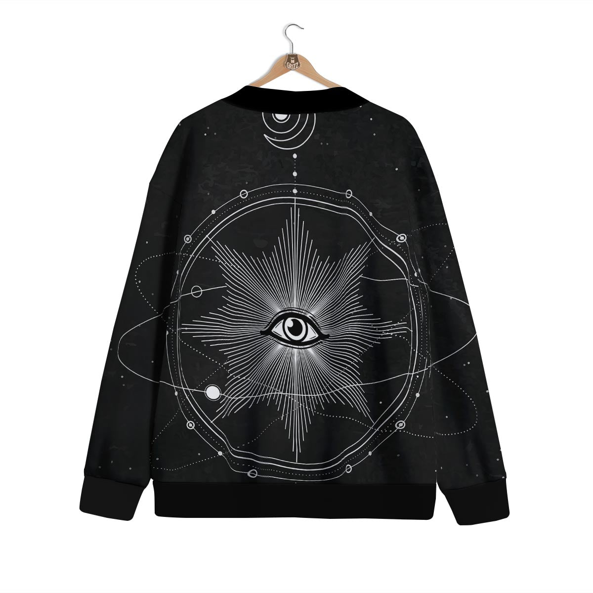All Seeing Eye Sun Print Cardigan-grizzshop