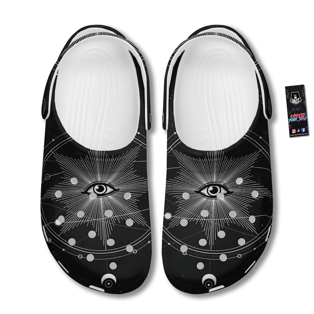 All Seeing Eye Sun Print Clog-grizzshop