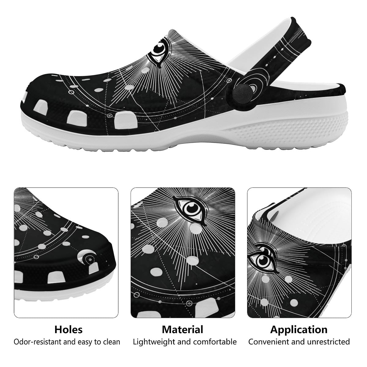 All Seeing Eye Sun Print Clog-grizzshop