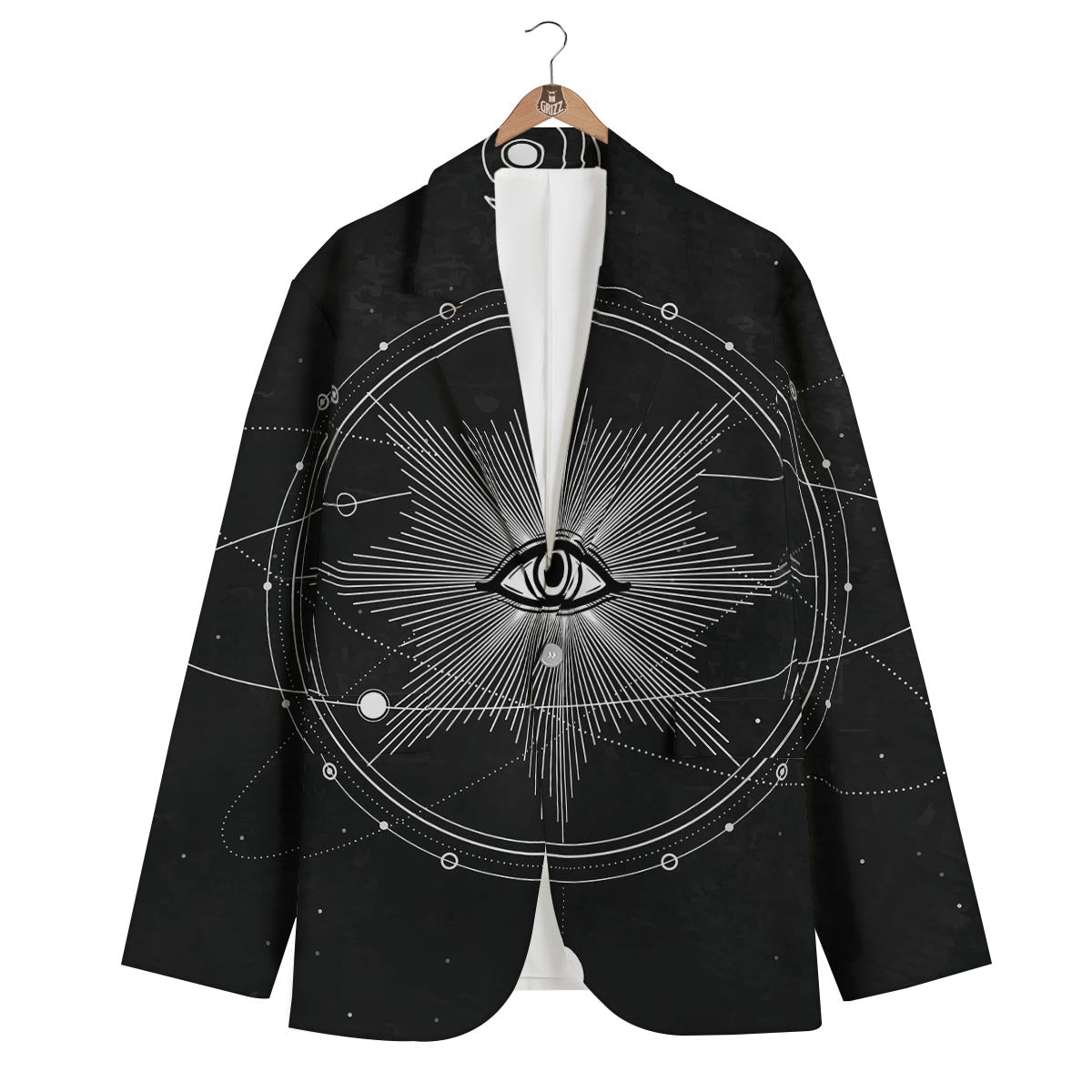 All Seeing Eye Sun Print Men's Blazer-grizzshop