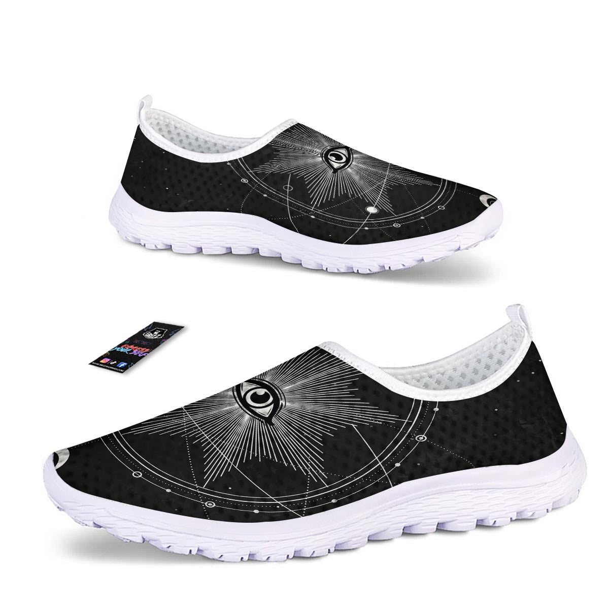 All Seeing Eye Sun Print Nurse Shoes-grizzshop