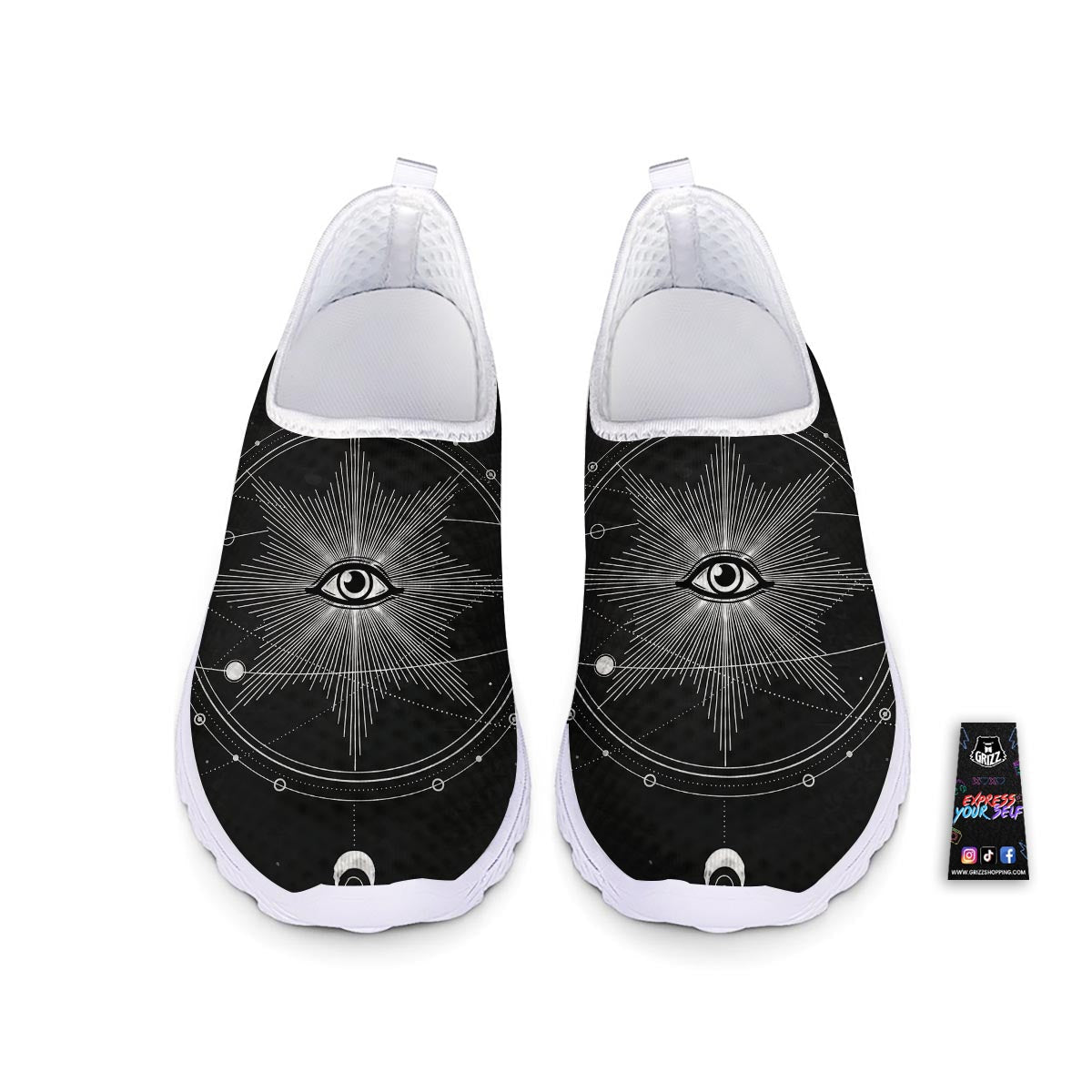 All Seeing Eye Sun Print Nurse Shoes-grizzshop