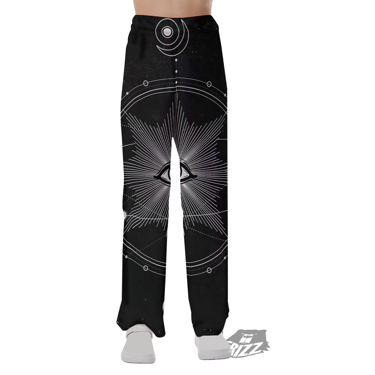 All Seeing Eye Sun Print Pajama Pants-grizzshop