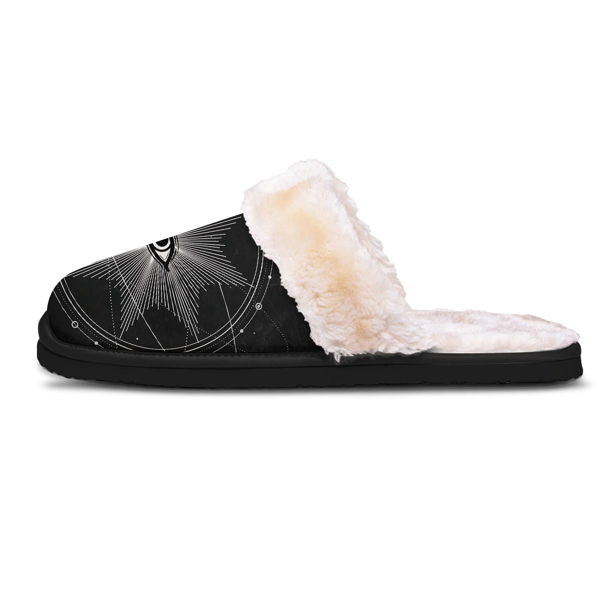 All Seeing Eye Sun Print Slippers-grizzshop