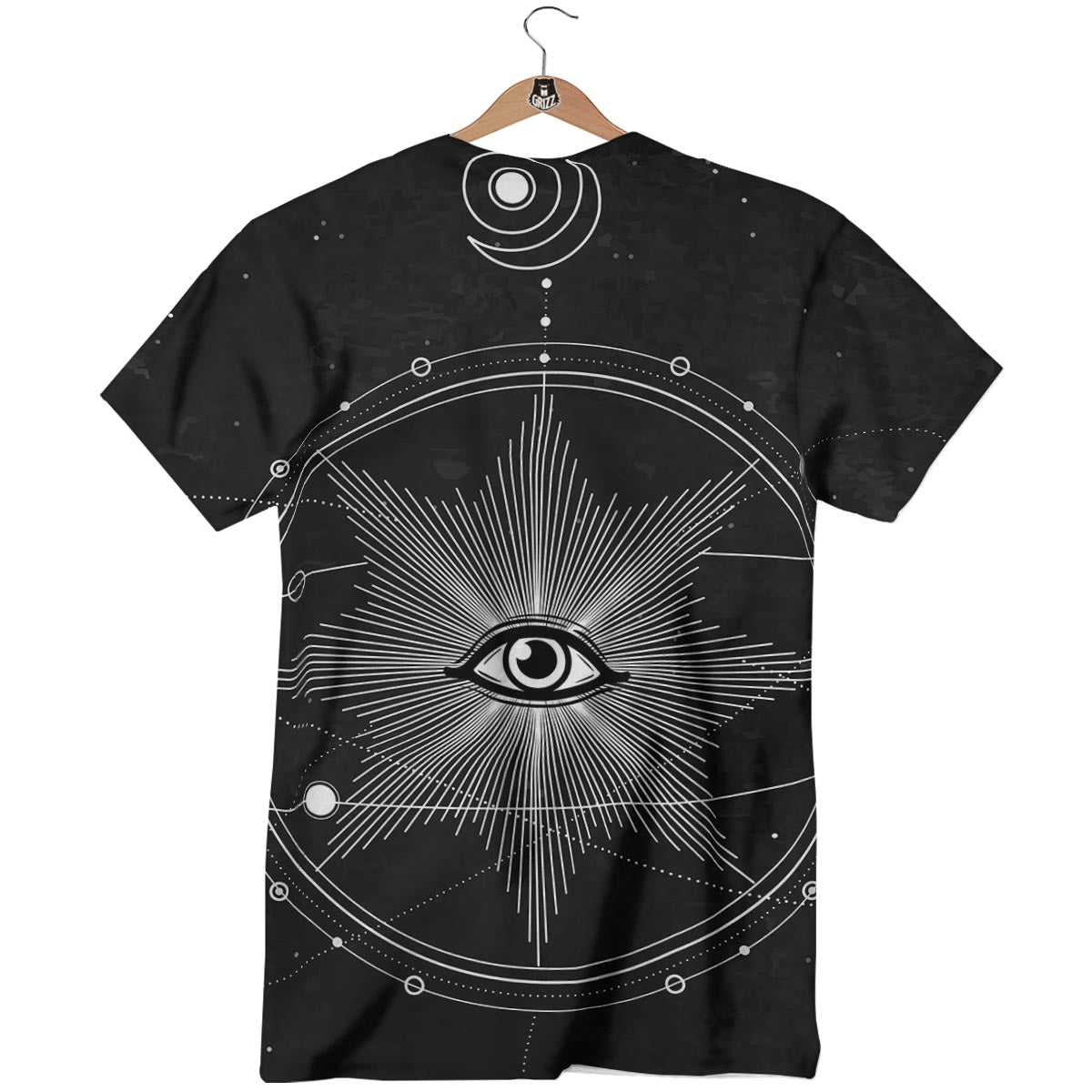 All Seeing Eye Sun Print T-Shirt-grizzshop