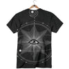 All Seeing Eye Sun Print T-Shirt-grizzshop