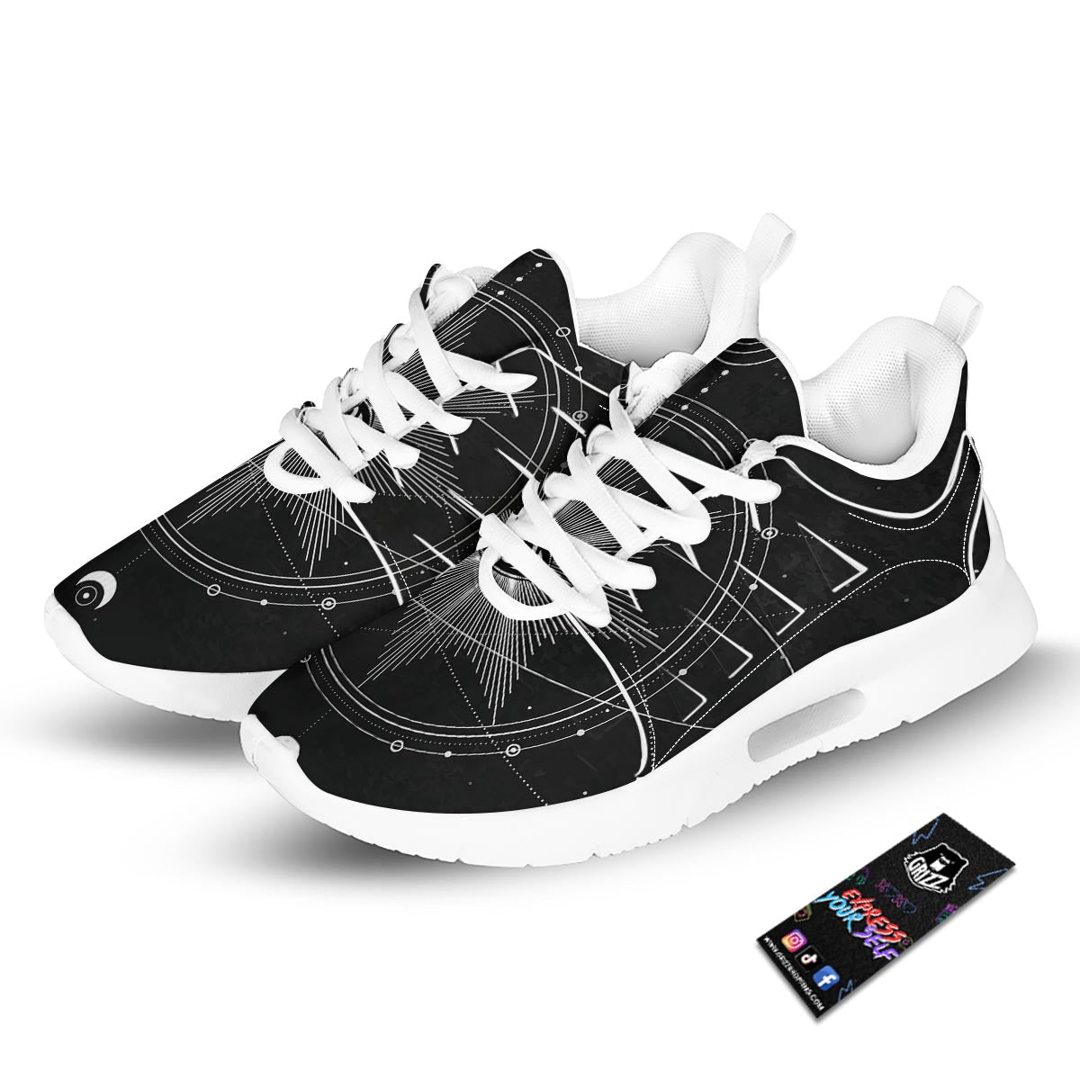 All Seeing Eye Sun Print Tennis Shoes-grizzshop
