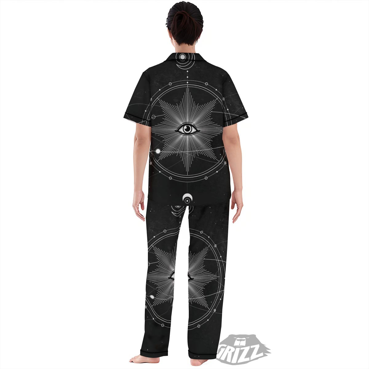 All Seeing Eye Sun Print Women's Pajamas Set-grizzshop