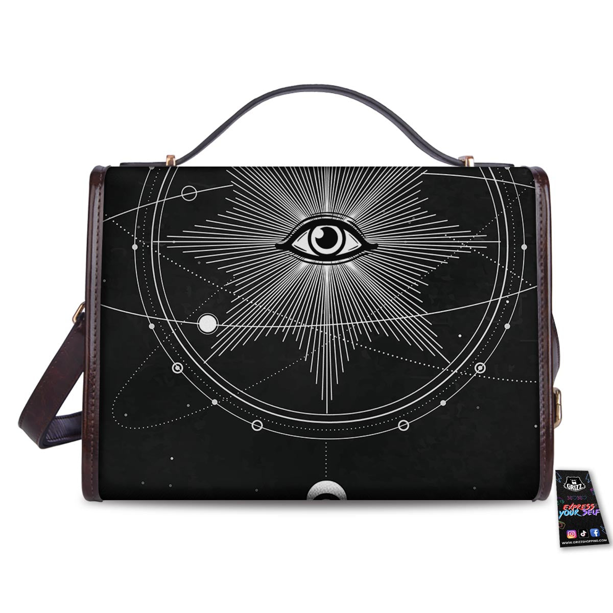 All Seeing Eye Sun Print Women's Satchel Bag-grizzshop