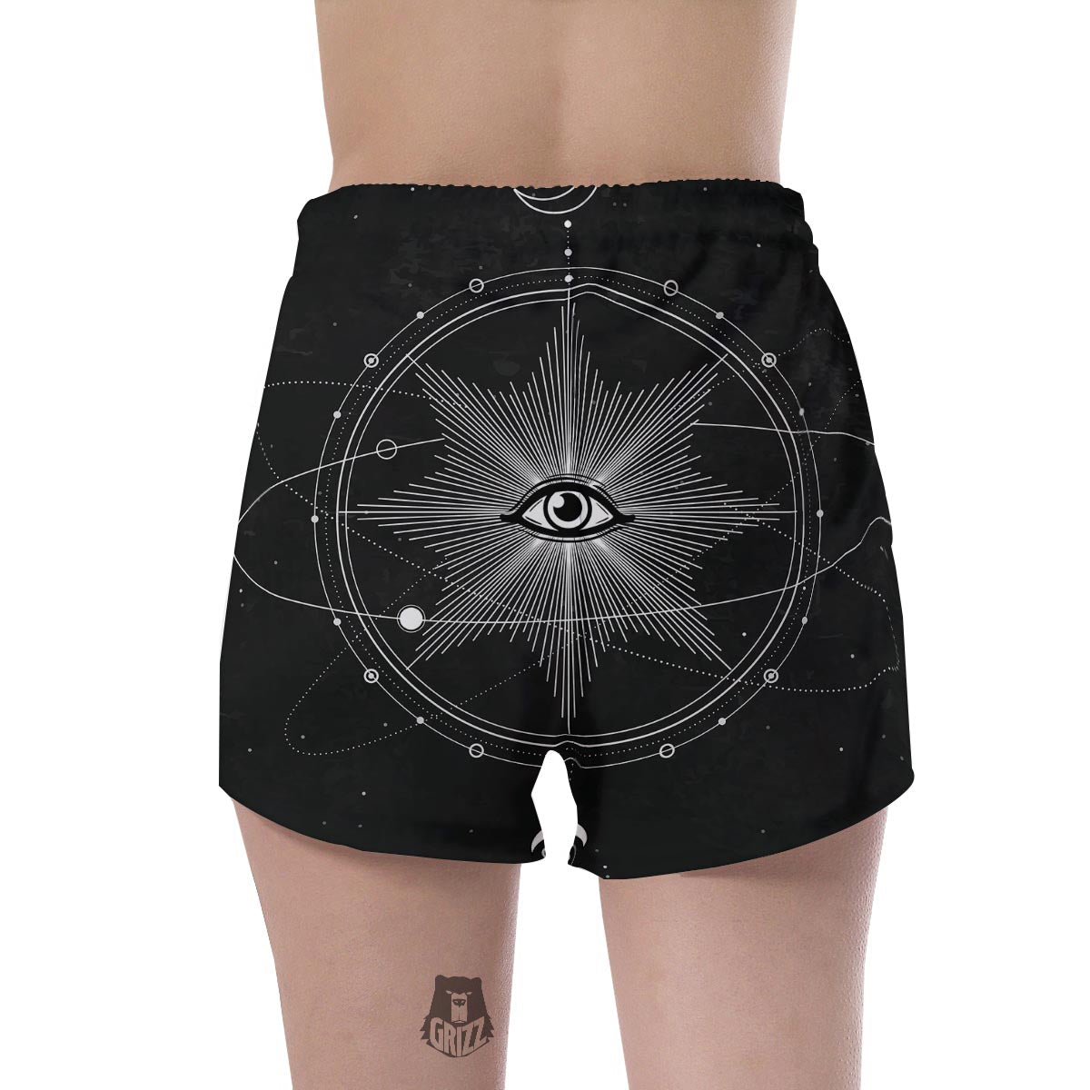 All Seeing Eye Sun Print Women's Shorts-grizzshop