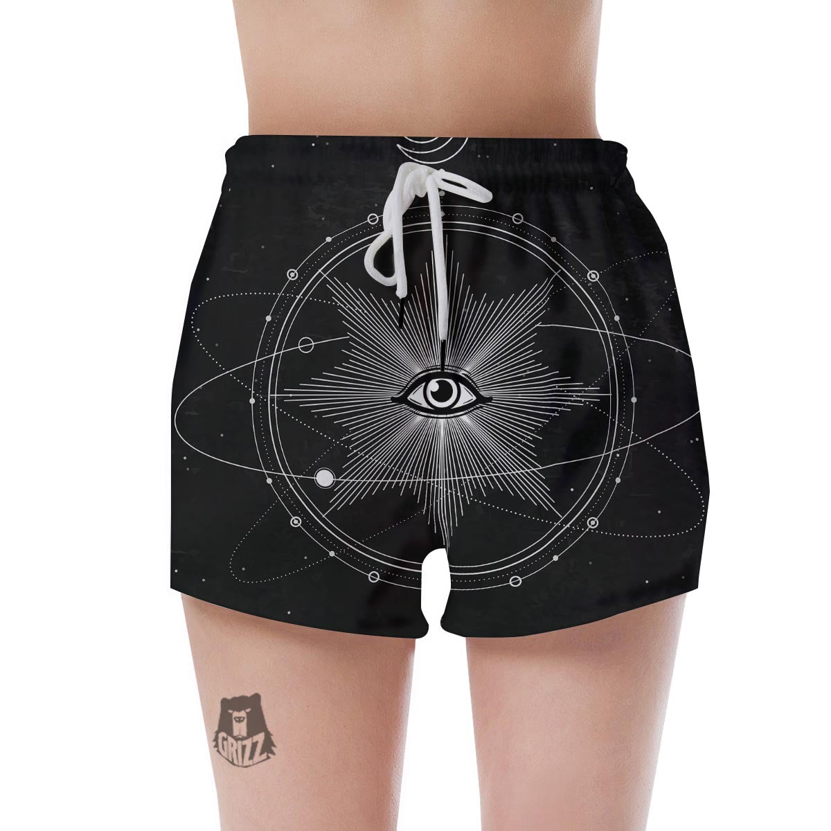 All Seeing Eye Sun Print Women's Shorts-grizzshop