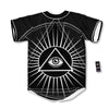 All Seeing Eye White And Black Print Baseball Jersey