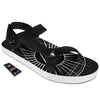 All Seeing Eye White And Black Print Black Open Toe Sandals-grizzshop