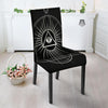 All Seeing Eye White And Black Print Dining Chair Slipcover-grizzshop