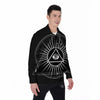 All Seeing Eye White And Black Print Men's Long Sleeve Shirts-grizzshop