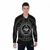 All Seeing Eye White And Black Print Men's Long Sleeve Shirts-grizzshop