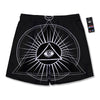 All Seeing Eye White And Black Print Men's Running Shorts-grizzshop