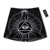 All Seeing Eye White And Black Print Men's Running Shorts-grizzshop