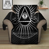 All Seeing Eye White And Black Print Recliner Protector-grizzshop