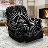 All Seeing Eye White And Black Print Recliner Slipcover-grizzshop