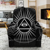 All Seeing Eye White And Black Print Recliner Slipcover-grizzshop