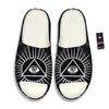 All Seeing Eye White And Black Print Sandals-grizzshop