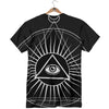 All Seeing Eye White And Black Print T-Shirt-grizzshop