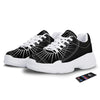 All Seeing Eye White And Black Print White Chunky Shoes-grizzshop