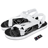 All Seeing Eye White And Black Print White Open Toe Sandals-grizzshop
