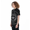 All Seeing Eye White And Black Print Women's Golf Shirts-grizzshop