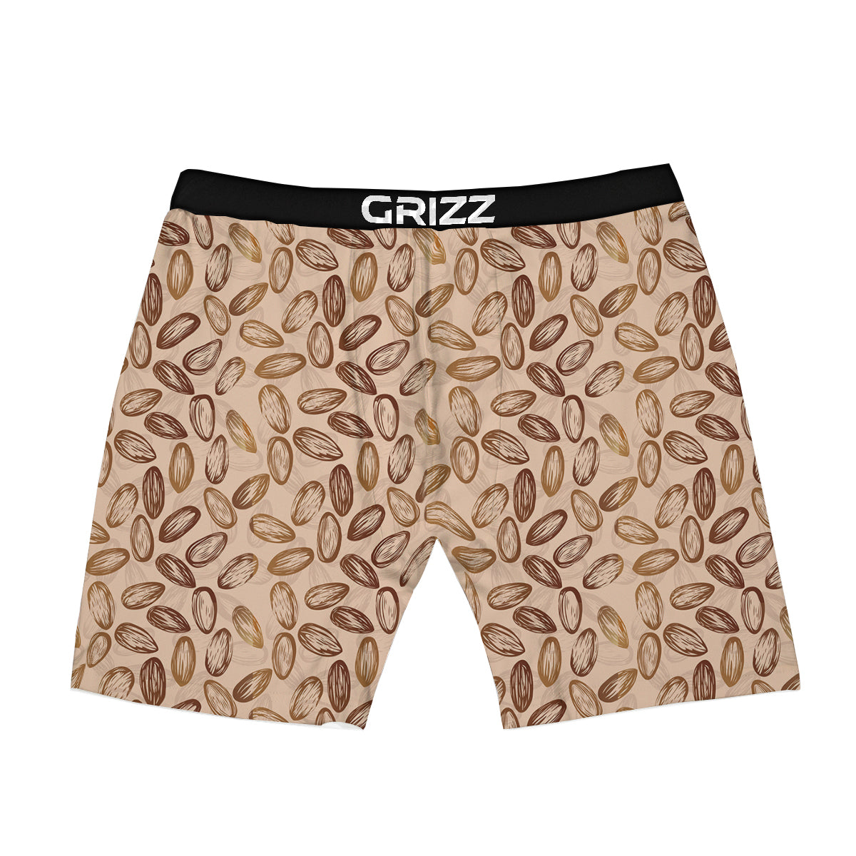 Almond Beige Print Pattern Boxer Briefs-grizzshop
