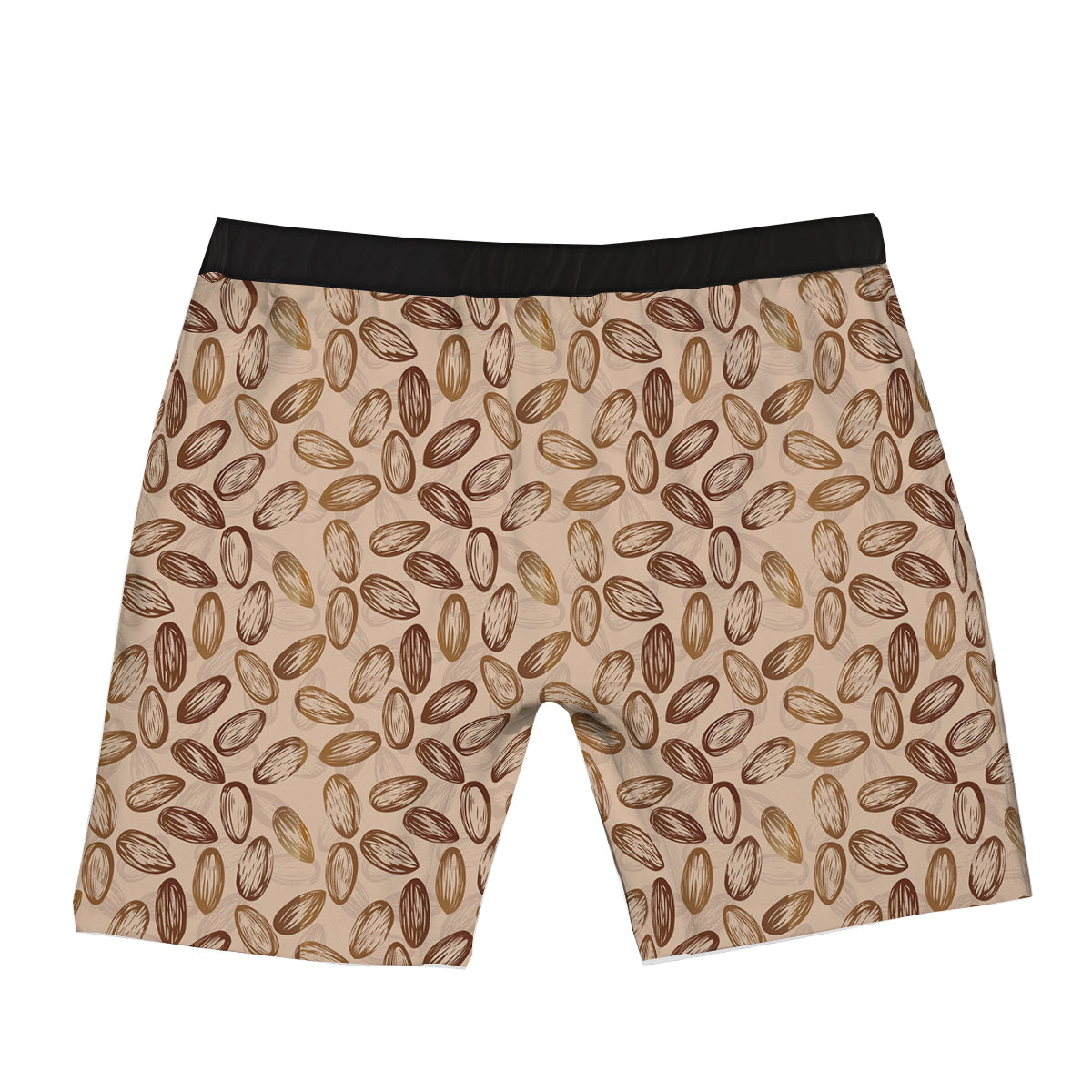 Almond Beige Print Pattern Boxer Briefs-grizzshop