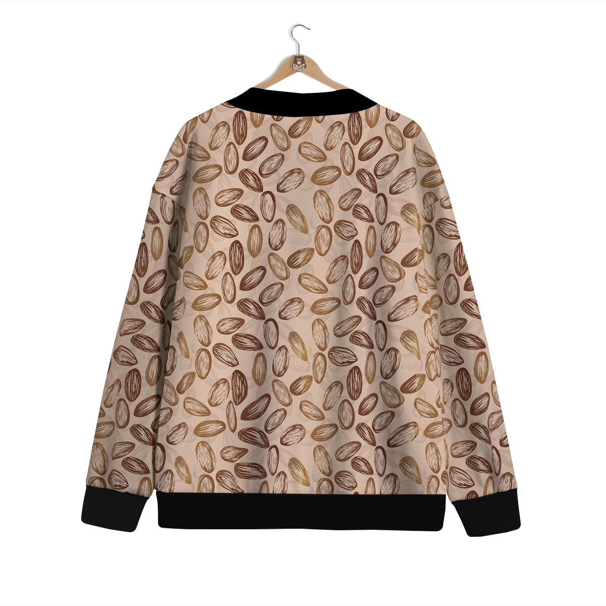 Almond Beige Print Pattern Cardigan-grizzshop