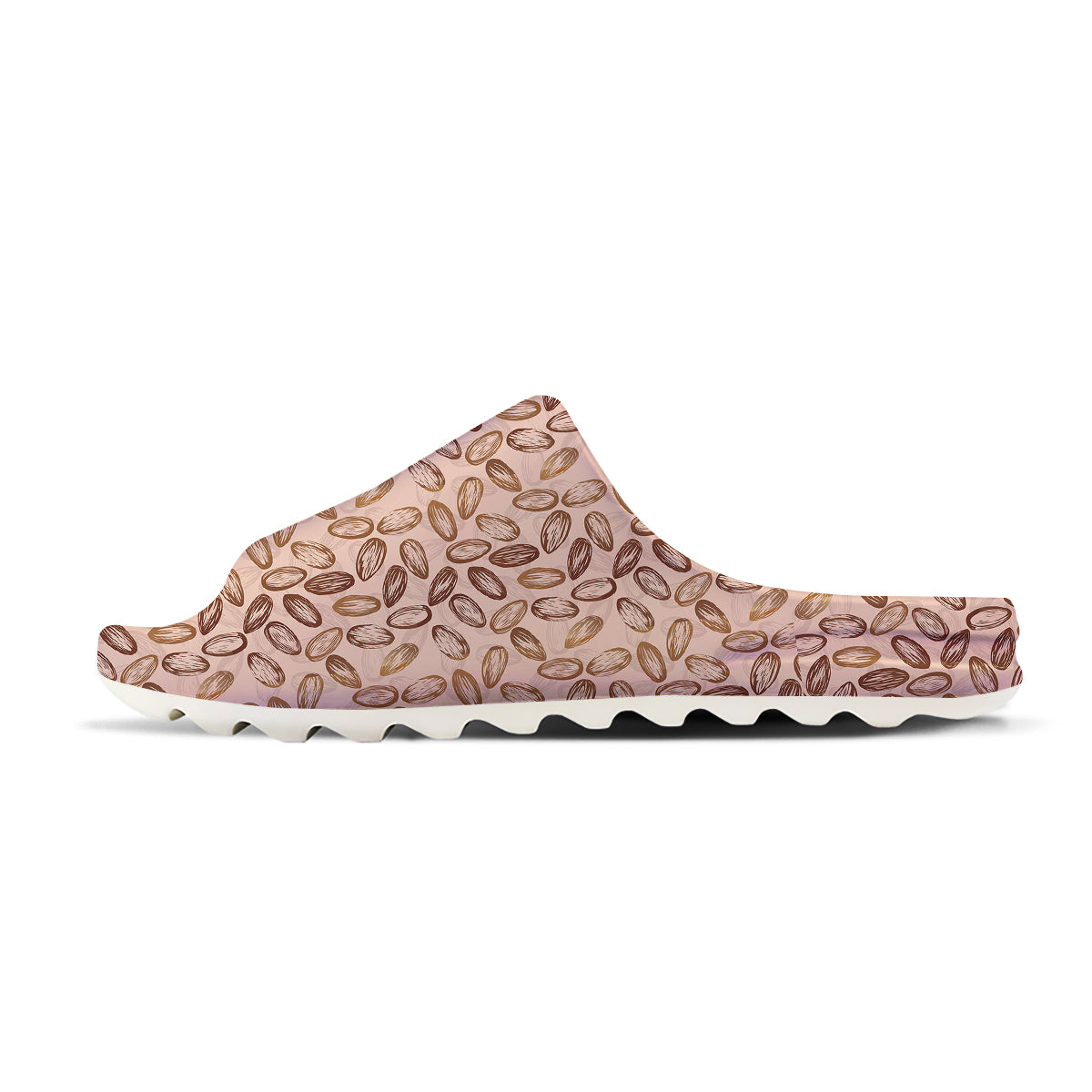 Almond Beige Print Pattern Sandals-grizzshop