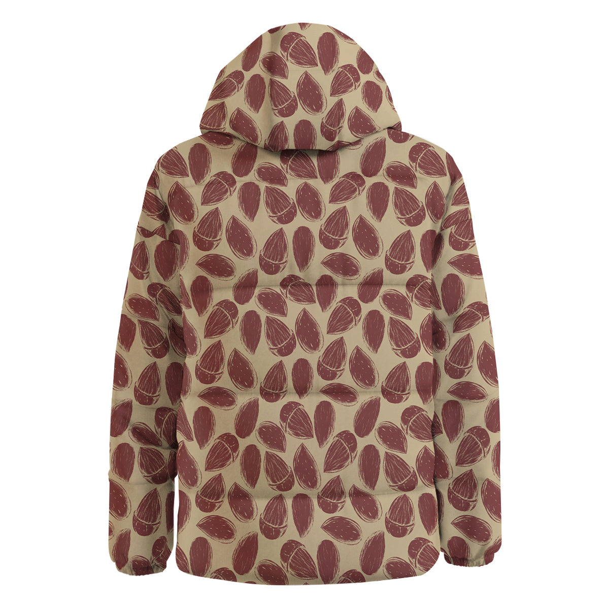 Almond Vintage Print Pattern Down Jacket-grizzshop