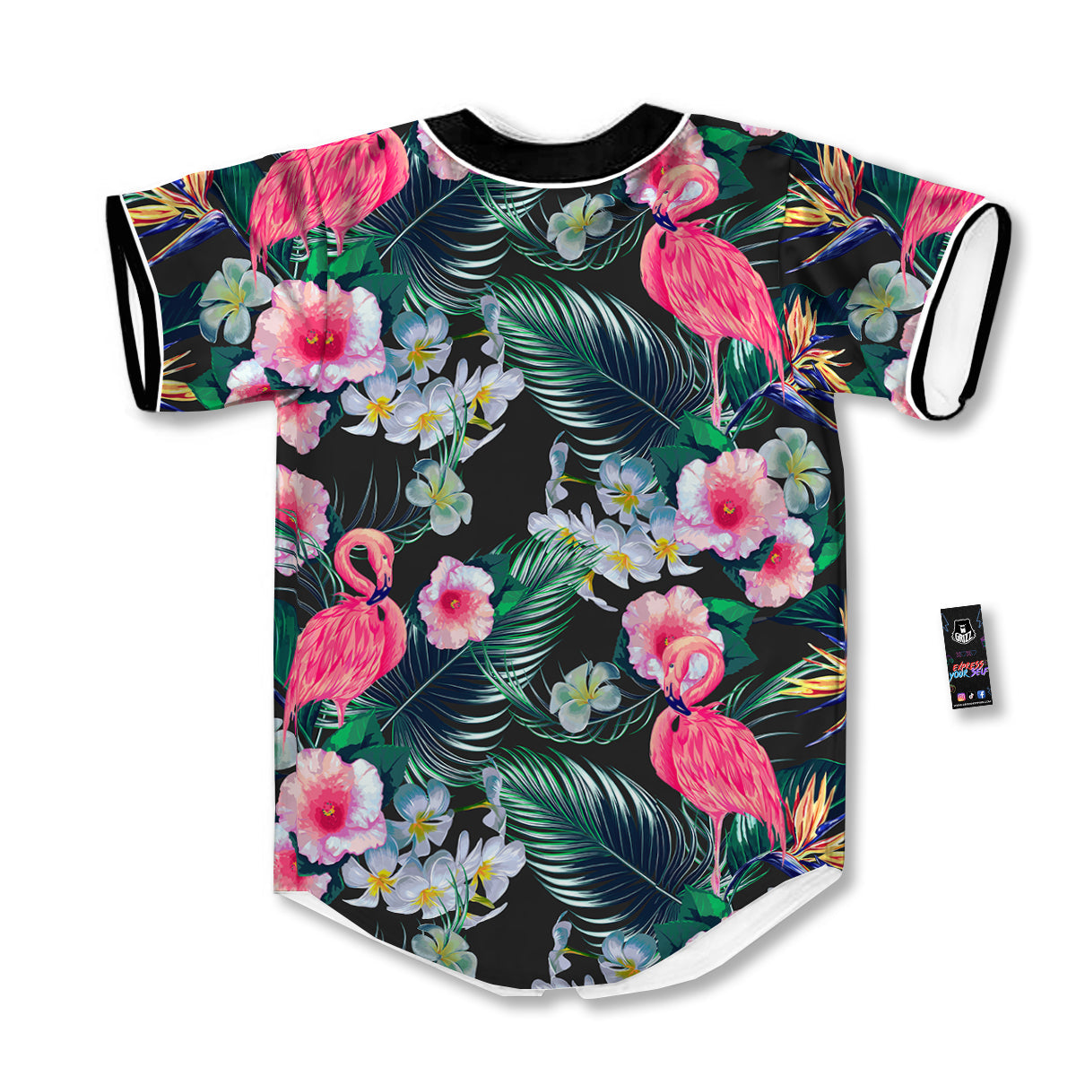 Aloha Flamingo Tropical Print Pattern Baseball Jersey-grizzshop