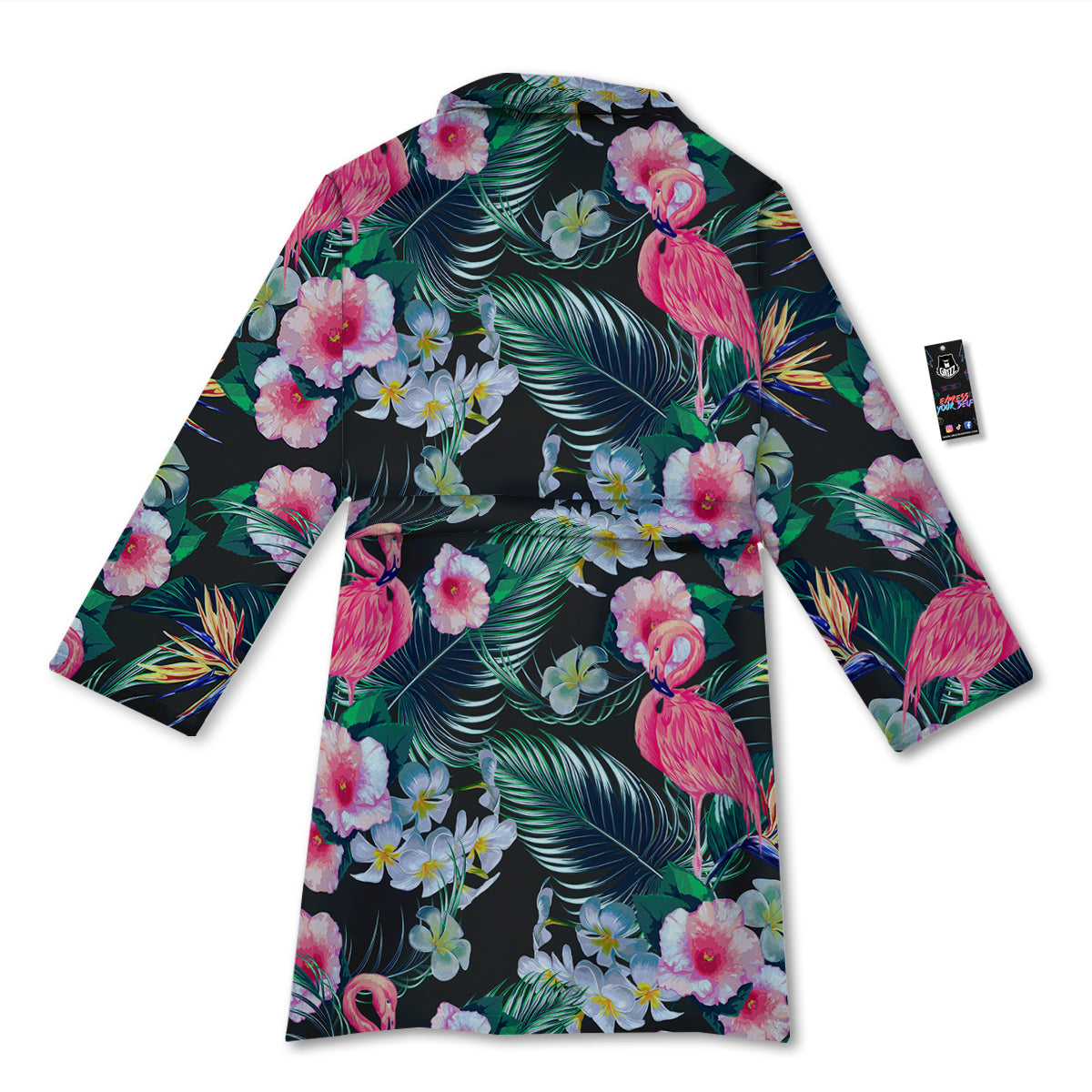 Aloha Flamingo Tropical Print Pattern Bathrobe-grizzshop