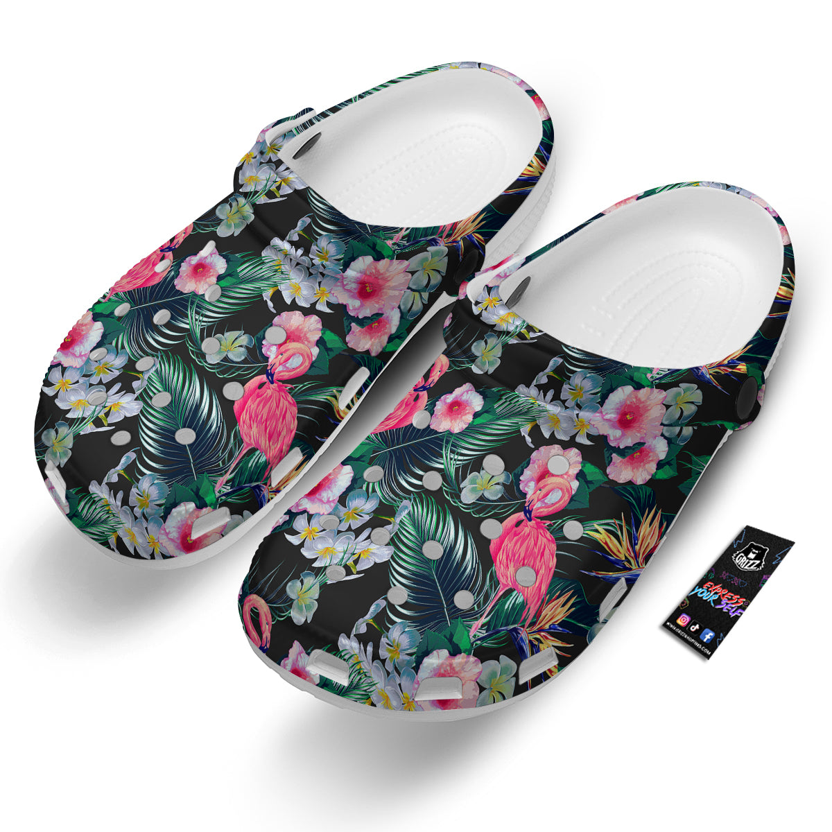 Aloha Flamingo Tropical Print Pattern Clog-grizzshop