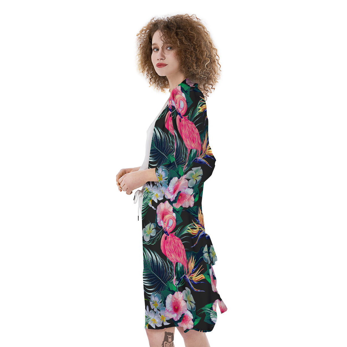 Aloha Flamingo Tropical Print Pattern Kimono-grizzshop