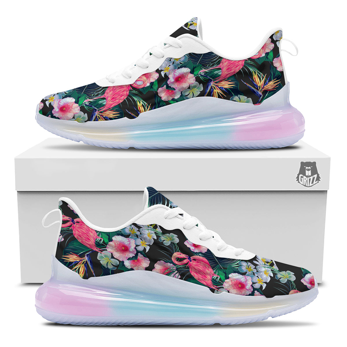 Aloha Flamingo Tropical Print Pattern Running Sneakers-grizzshop